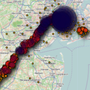 This map shows all the location points collected during a trip from Washington, D.C. to New York City. This map shows all the location points collected during a trip from Washington, D.C. to New York City.