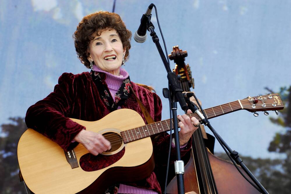 Hazel Dickens onstage at 2008's Hardly Strictly Bluegrass Festival in San Francisco.