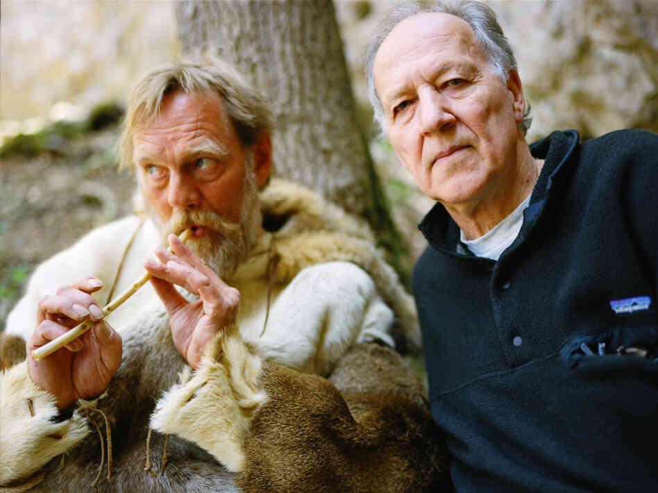 To fill out the full-length documentary, Herzog interviewed a variety of oddball characters, including a pelt-wearing, bone-flute-playing enthusiast named Wulf Hein (left).