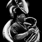 Kirk Joseph of Dirty Dozen Brass Band on sousaphone. Kirk Joseph of Dirty Dozen Brass Band on sousaphone.