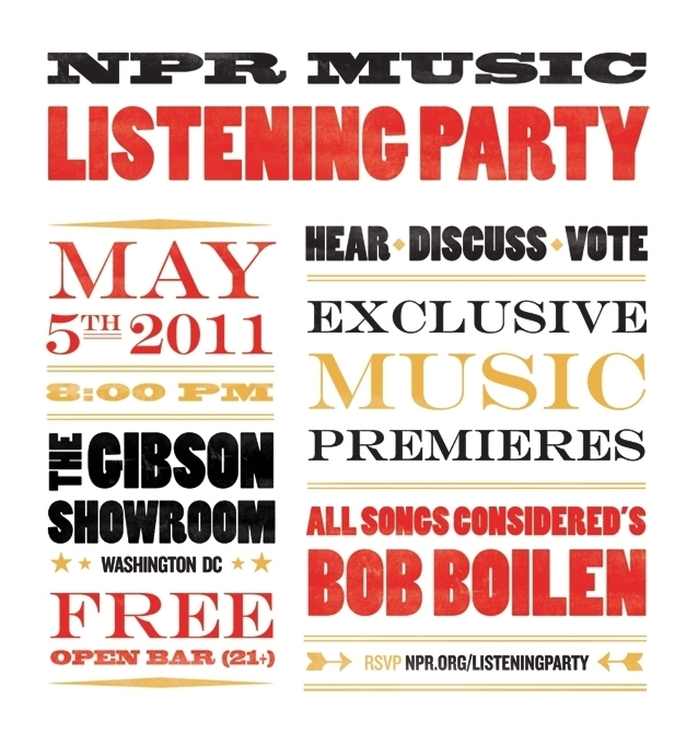 Join us for the NPR Music Listening Party in Washington, D.C., on May 5.