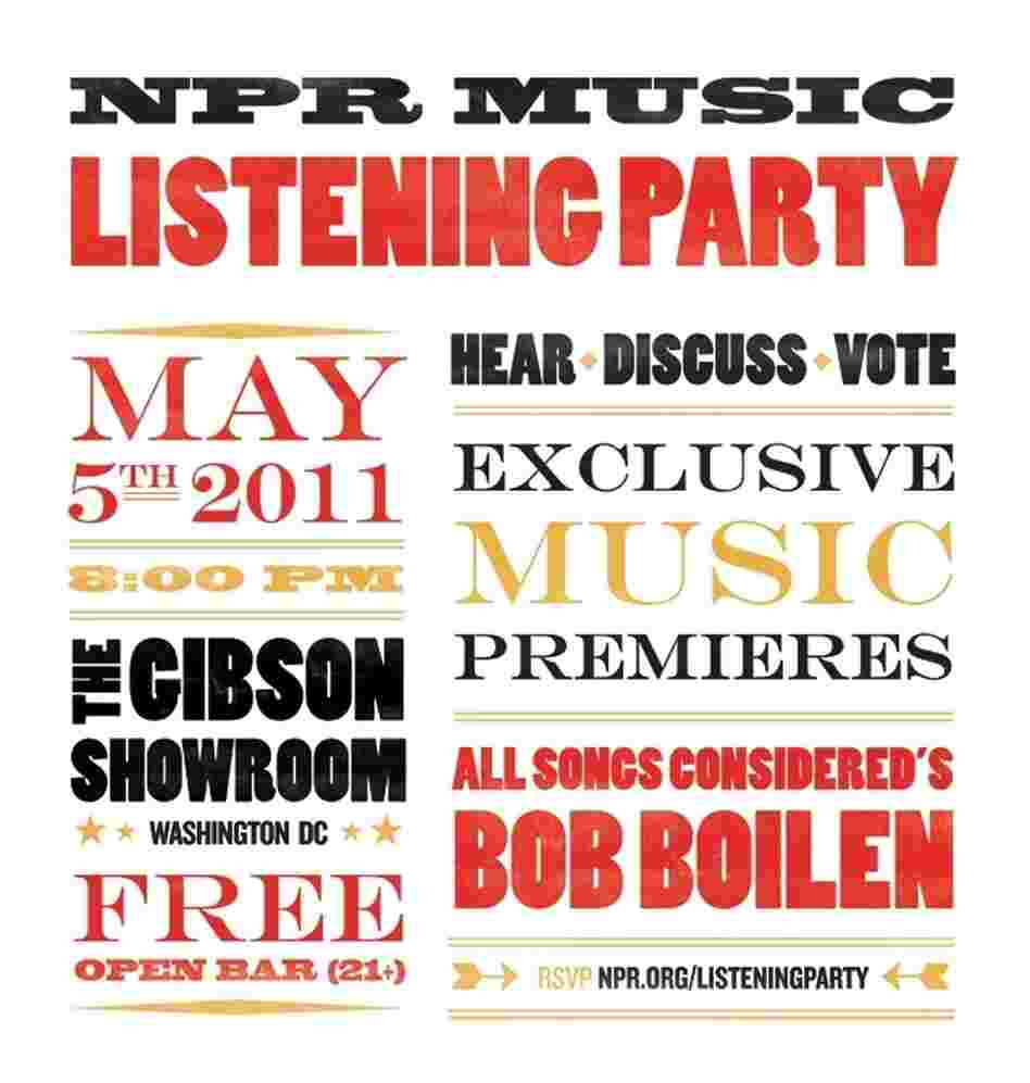 Join us for the NPR Music Listening Party in Washington, D.C., on May 5.