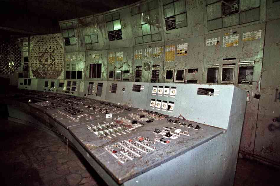 The control room of the damaged No. 4 reactor. 