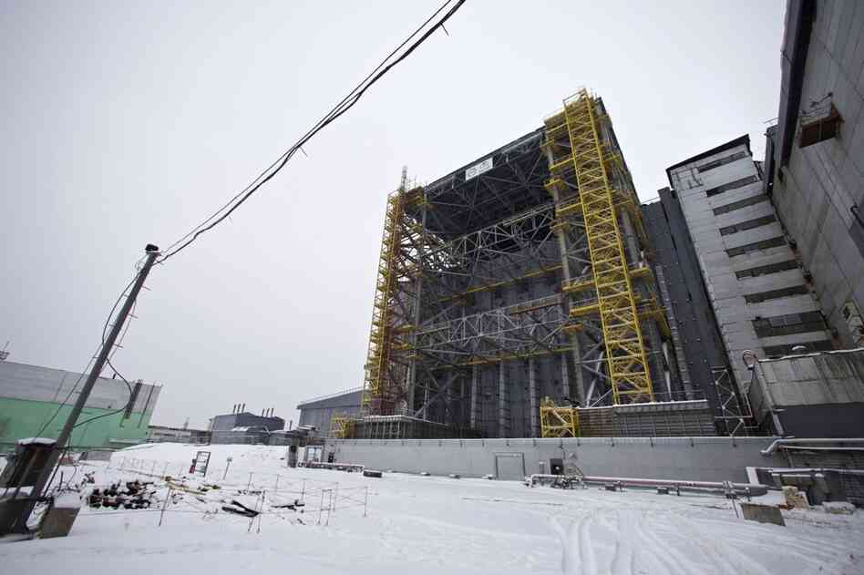 The No. 4 reactor is now encased in a sarcophagus designed to keep radioactive material isolated. The government of Ukraine is trying to raise funds for the construction of a huge new building that will cover the aging sarcophagus. 