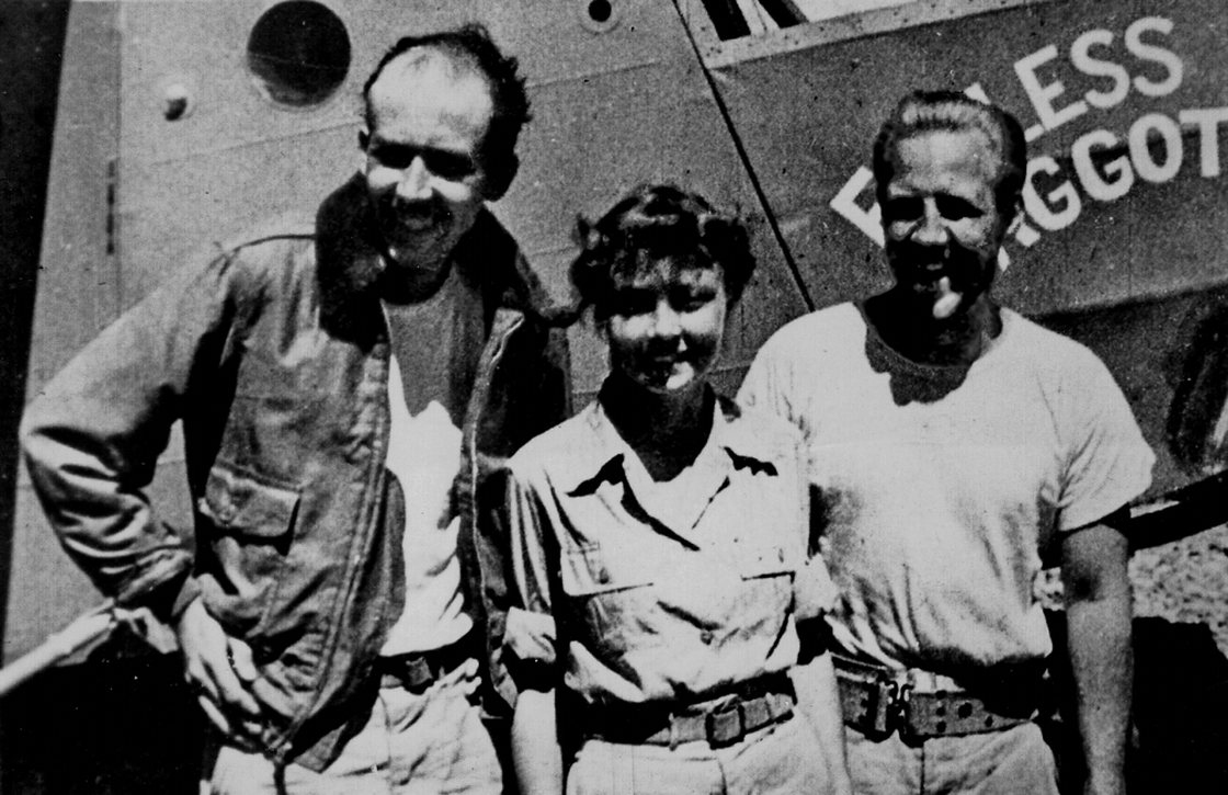 Sgt. Kenneth Decker (from left), Cpl. Margaret Hastings and Lt. John McCollom were the only three survivors of the Gremlin Special crash. They are pictured above at the U.S. Army station in Hollandia, New Guinea, shortly after their rescue.