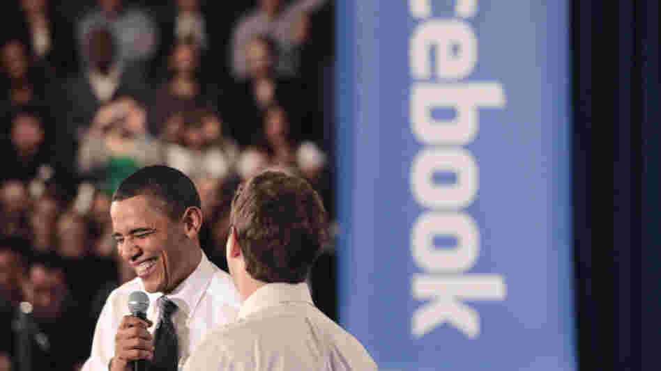President Obama shares a laugh with Facebook CEO Mark Zuckerberg during a town hall meeting earlier this year on reducing the national debt. President Obama shares a laugh with Facebook CEO Mark Zuckerberg during a town hall meeting earlier this year on reducing the national debt.