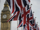 British Union Jack flags fluttered in the wind next to Big Ben, in London, on Thursday (April 28, 2011). British Union Jack flags fluttered in the wind next to Big Ben, in London, on Thursday (April 28, 2011).