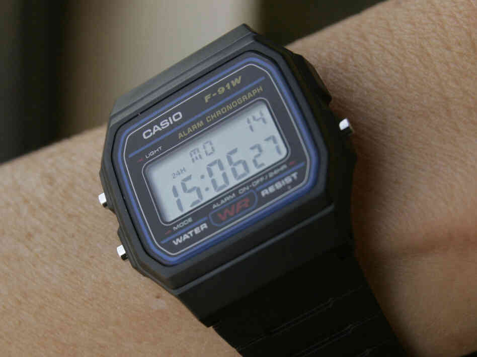 A Casio F-91W 1 casual sport watch. The U.S. government says this type of watch has been used in terrorist bombings.