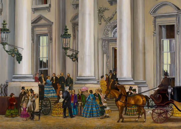 In 1860, President James Buchanan welcomed a delegation of three Japanese samurai. They noted that the White House lacked towers and a moat, but conceded it was "handsomely furnished." You, too, can see inside the White House as it looked in its first 200 years in an interactive at the White House Historical Association website.