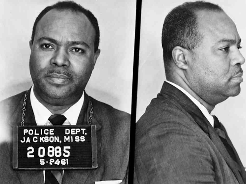 This May 24, 1961, photo provided by the Mississippi Department of Archives and History shows the booking photos of civil rights activist James Farmer, who was arrested — along with many others — during the Freedom Rides.