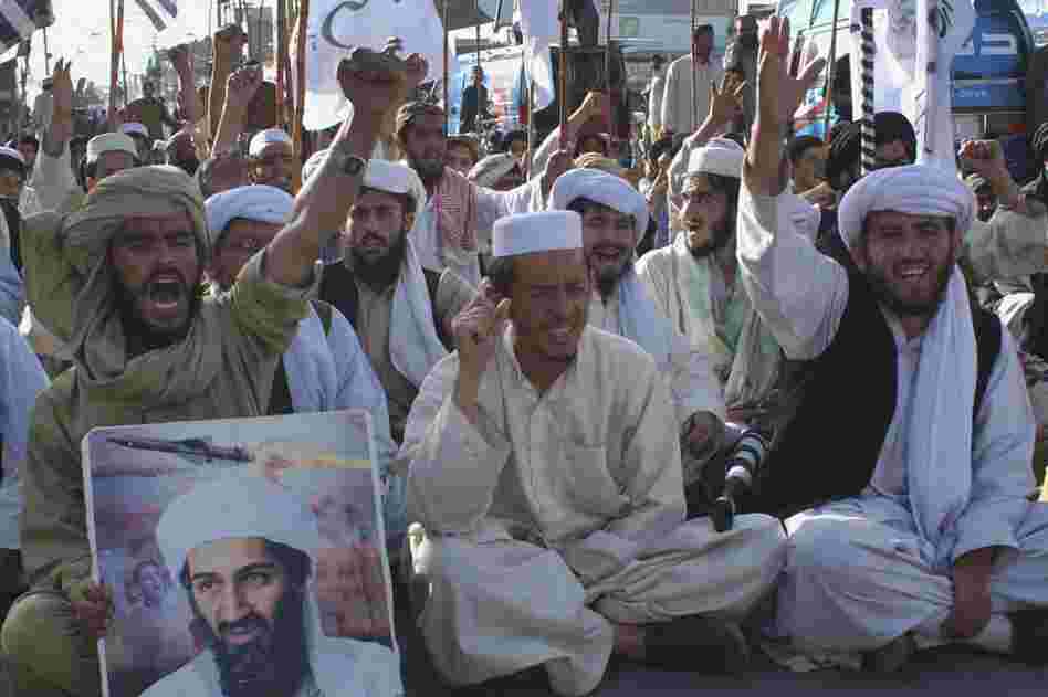 Supporters of Pakistani religious party Jamiat Ulema-e-Islam in Quetta, Pakistan, rally to condemn the killing of Osama bin Laden on Monday. 