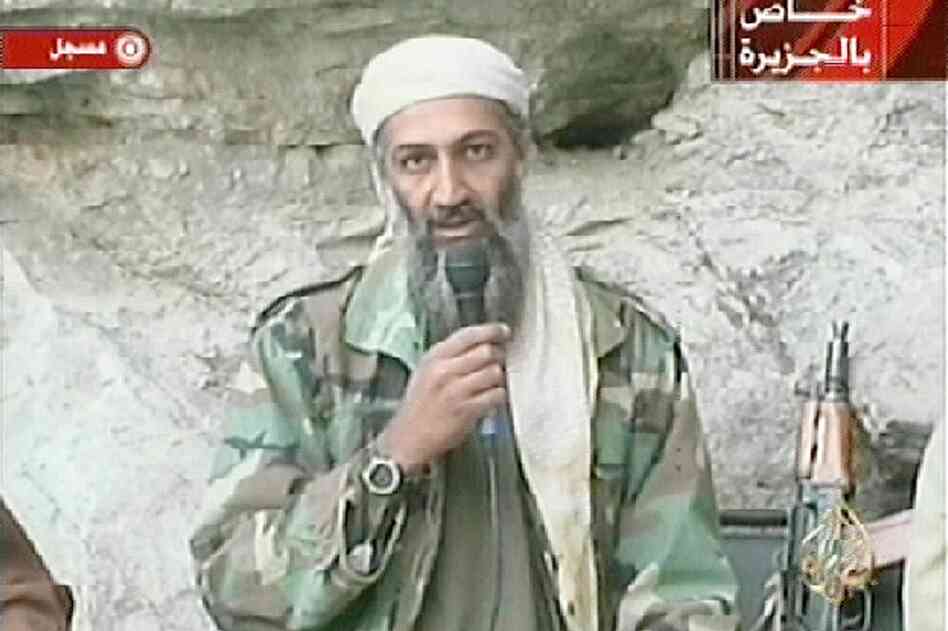 Bin Laden was long thought to be hiding in Afghanistan or Pakistan. The FBI placed a $25 million bounty on his head, but he eluded capture for over 10 years. Bin Laden is seen in this video grab recorded at an undisclosed location in Afghanistan, which aired on Al-Jazeera on Oct. 7, 2001. 