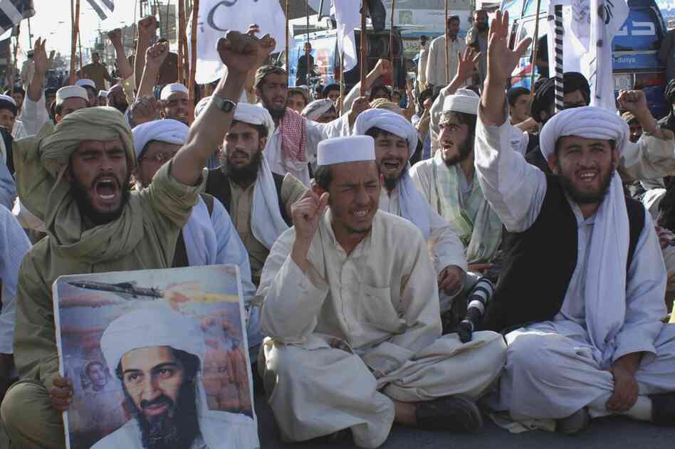 Supporters of Pakistani religious party Jamiat Ulema-e-Islam in Quetta, Pakistan, rally to condemn the killing of Osama bin Laden on Monday. 