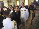 President Obama and First Lady Michelle Obama leave the White House East Room after a Congressional Medal of Honor ceremony, May 2, 2011. President Obama and First Lady Michelle Obama leave the White House East Room after a Congressional Medal of Honor ceremony, May 2, 2011.