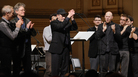 Steve Reich takes a bow at his 75th birthday concert at Carnegie Hall alongside members of the Kronos Quartet and So Percussion. Steve Reich takes a bow at his 75th birthday concert at Carnegie Hall alongside members of the Kronos Quartet and So Percussion.