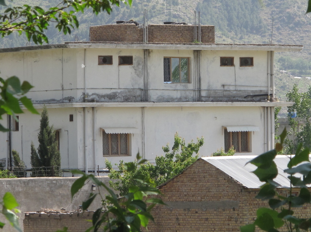 The bin Laden compound as viewed from a nearby path.
