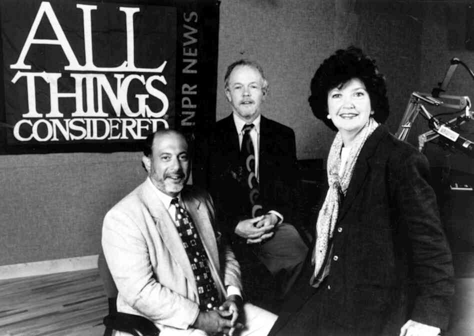 Robert Siegel, Noah Adams and Linda Wertheimer hosted ATC together from 1989-2002.