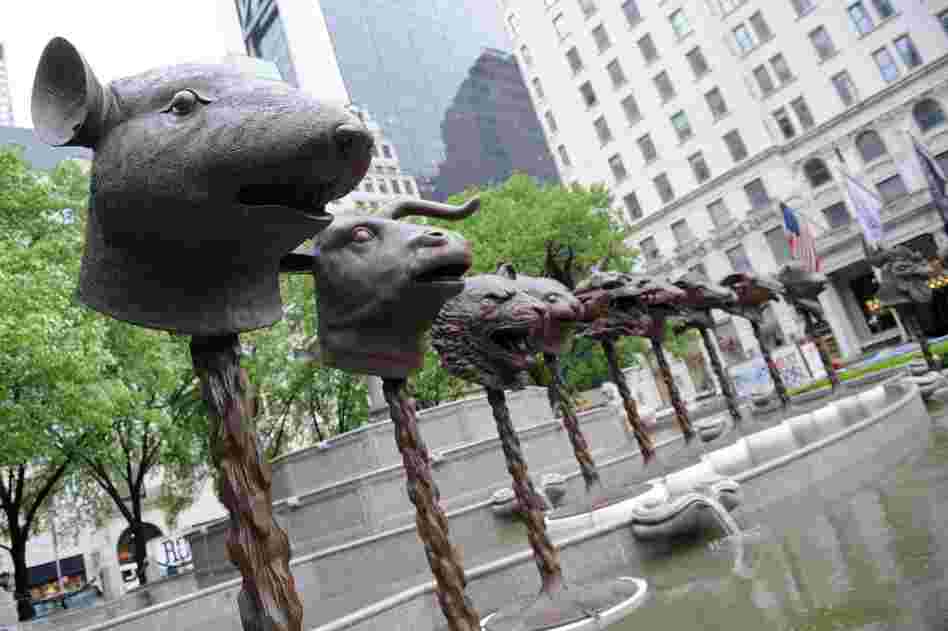 "Circle of Animals/Zodiac Heads," the first major public sculpture installation by contemporary Chinese artist Ai Weiwei, was formally opened Wednesday in New York. 