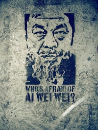 Images of the bearded face of detained Chinese artist Ai Weiwei have been popping up across Hong Kong, thanks to a young graffiti artist who calls herself Tangerine.