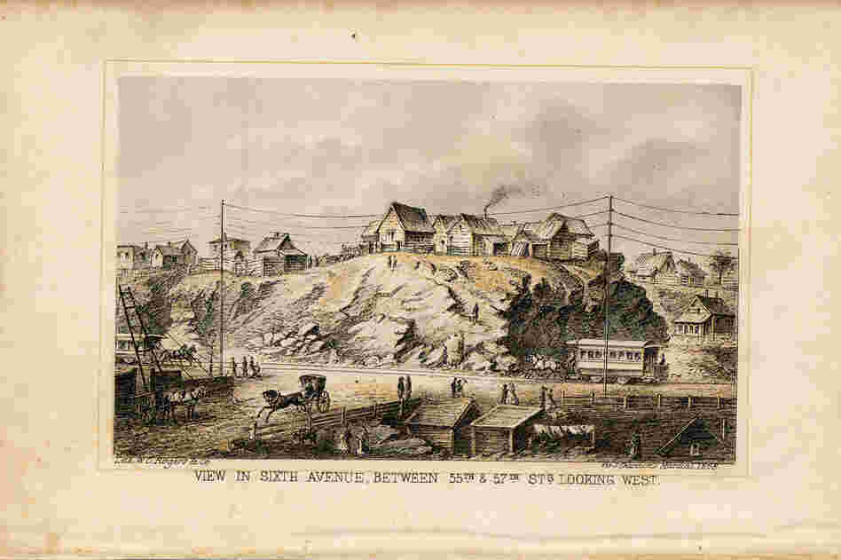 1868: Two decades before Carnegie Hall was built, the area was full of shacks and horse-drawn buses. Now, we know it as Sixth Avenue.