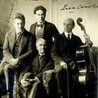 Cellist Pablo Casals, violinist Fritz Kreisler, pianist Harold Bauer and conductor Walter  Damrosch in 1904.