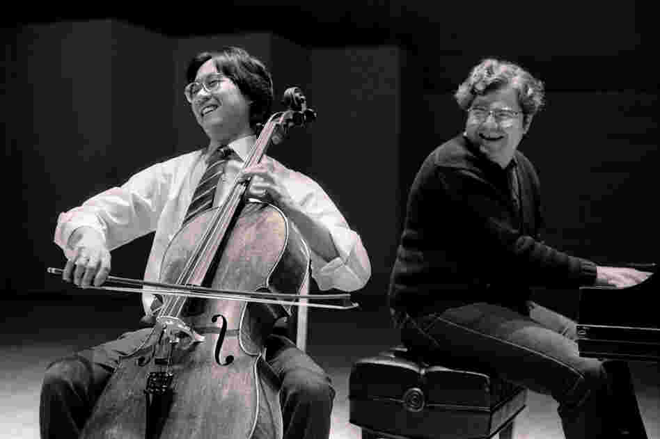 1983: A youthful Yo-Yo Ma and ebullient Emanuel Ax beam with pleasure during a duo recital. 