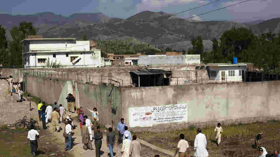 Following the raid on Osama bin Laden's compound, seen here on May 3, Pakistan has called for the U.S. to reduce its military footprint in the country. Following the raid on Osama bin Laden's compound, seen here on May 3, Pakistan has called for the U.S. to reduce its military footprint in the country.