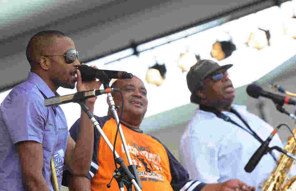 Trombone Shorty joins The Dirty Dozen Brass Band at the 2011 New Orleans Jazz and Heritage Festival.