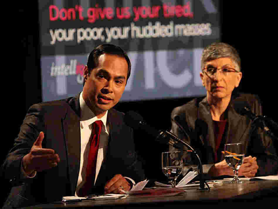 Julian Castro and Tamar Jacoby argued against the idea that the U.S. rethink its invitation to immigrants.