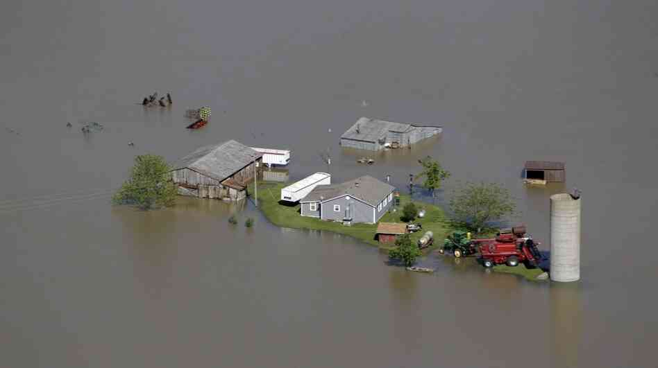 When the Army Corps of Engineers blasted part of a levee holding back the Mississippi River last week, floodwater poured over Missouri farmland and surrounded this farm near New Madrid, Mo.