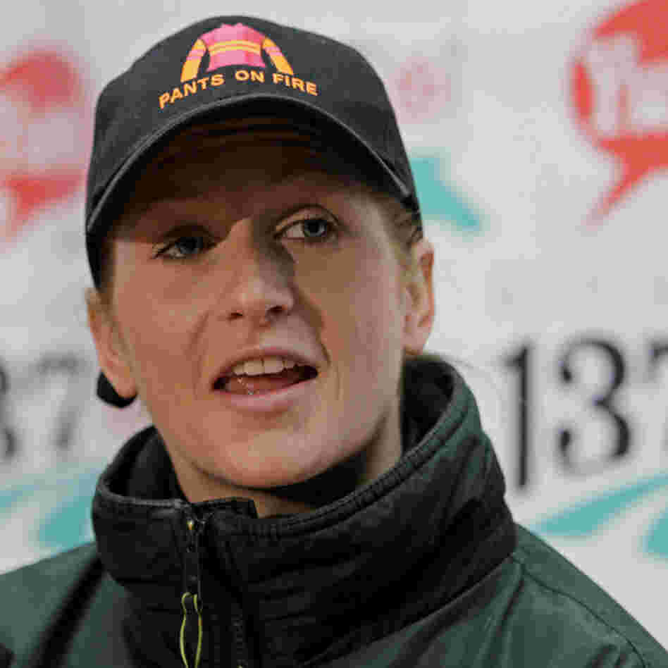 Kentucky Derby hopeful Pants On Fire jockey Rosie Napravnik.