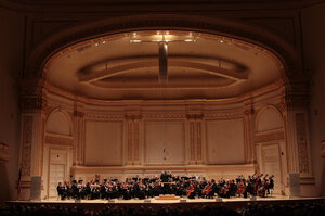 The Toledo Symphony with Stefan Sanderling, Principal Conductor, performing "Symphony No.6 in B minor, Op. 54" by Dmitri Shostakovich during the first half of the Spring for Music festival at Carnegie Hall in Manhattan, New York on May 07, 2011.