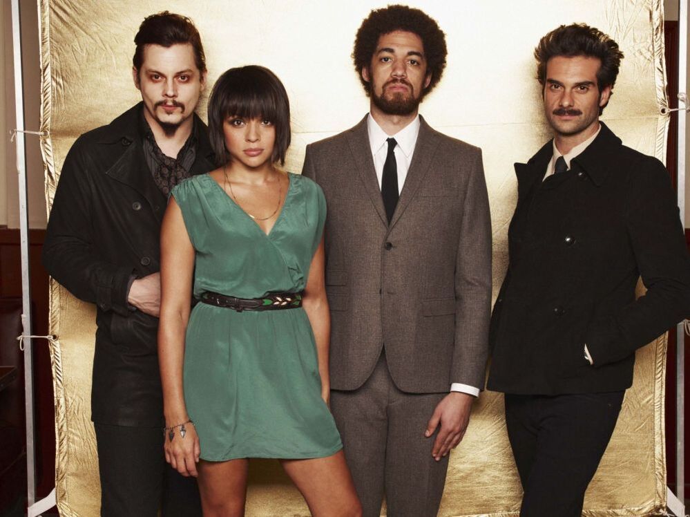 Left to right: Jack White, Norah Jones, Danger Mouse (a.k.a. Brian Burton), Daniele Luppi. Rome comes out May 17.