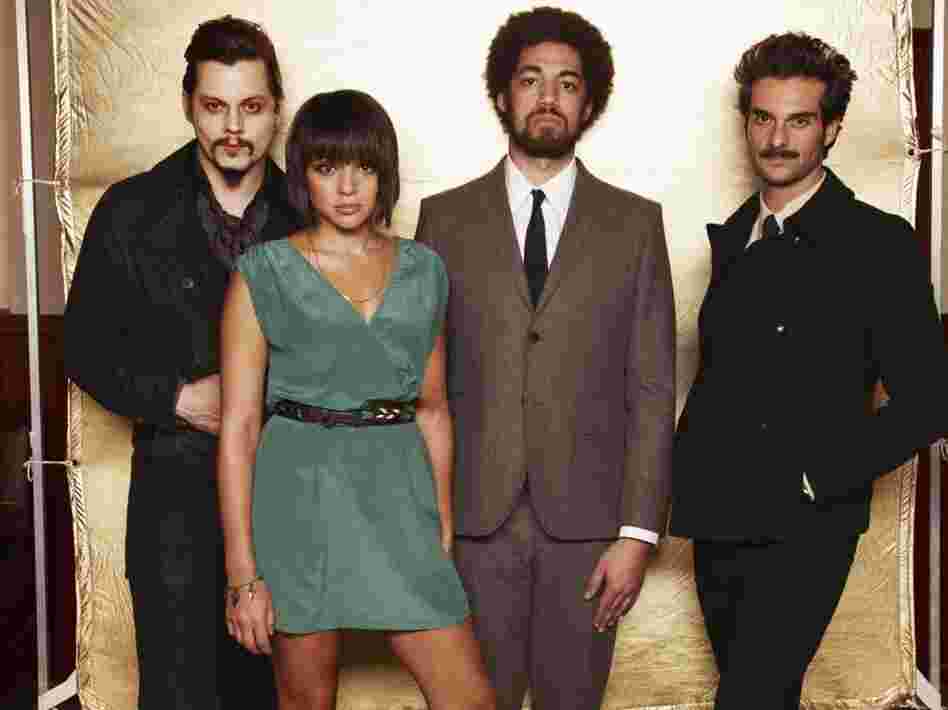 Left to right: Jack White, Norah Jones, Danger Mouse (a.k.a. Brian Burton), Daniele Luppi. Rome comes out May 17.