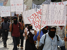 Demonstrators during a four-day silent march in Mexico on Saturday to protest against drug violence. Demonstrators during a four-day silent march in Mexico on Saturday to protest against drug violence.