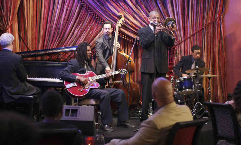 Trombonist Lucien Barbarin leads a band playing "Mack the Knife." Trombonist Lucien Barbarin leads a band playing "Mack the Knife."