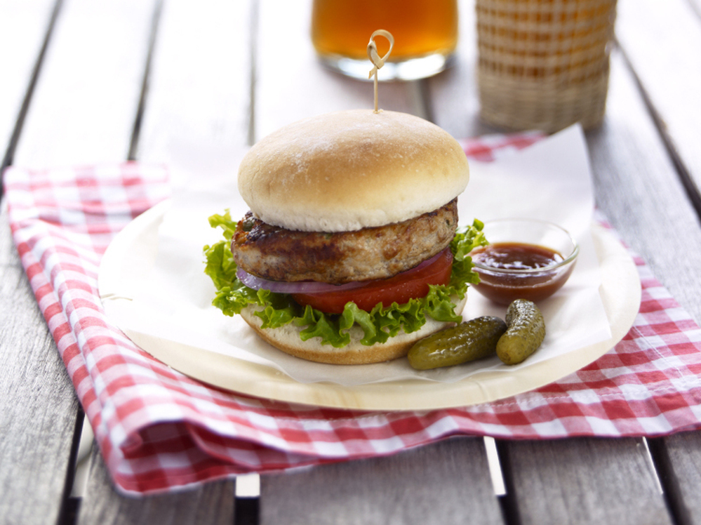 A Jenny Craig turkey burger lunch.
