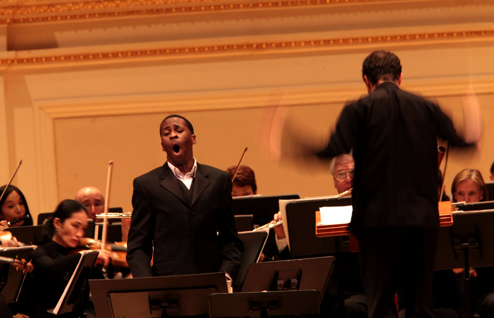 Baritone Nathan De'Shon Myers performs songs from "The Spirituals Project." Conductor David Alan Miller invited some of his favorite American composers from varied cultural and ethnic backgrounds each to, as he puts it, "select his or her favorite spiritual and clothe it in his or her own unique orchestral fabric."