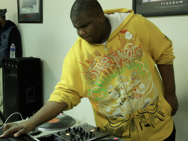 DJ Earl performs at The Underground Track Factory on Chicago's South Side.