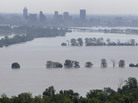 Memphis: Downtown buildings are seen in the distance as the swollen Mississippi River spreads out in the foreground. (Tuesday, May 10, 2011.)