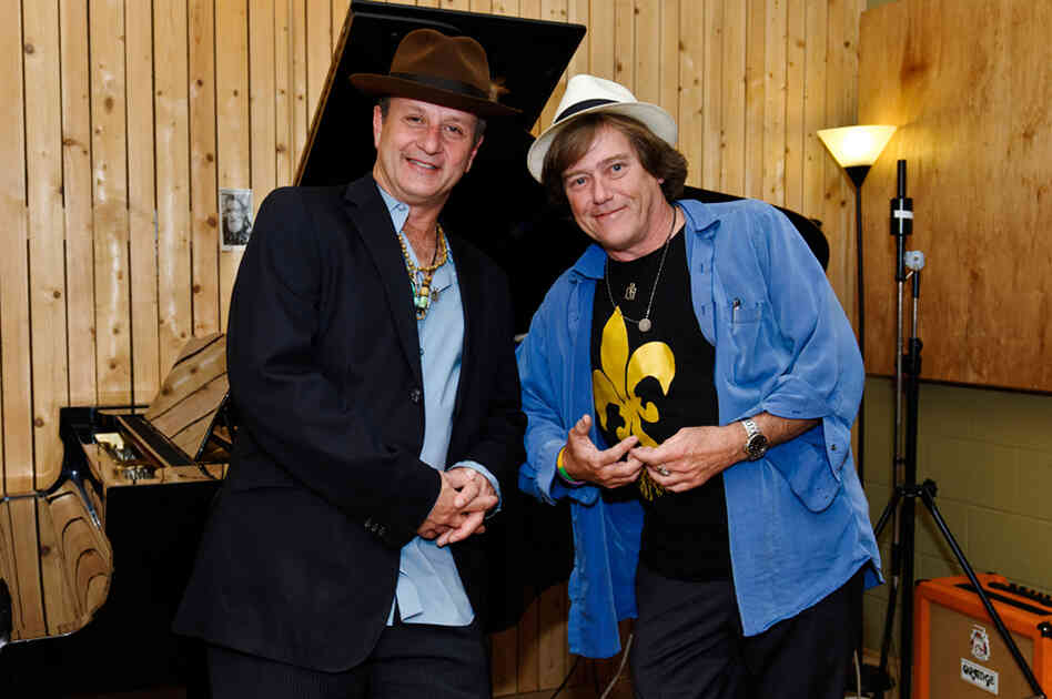 Paul Sanchez (left) and Colman deKay pose during the recording of Nine Lives. Paul Sanchez (left) and Colman deKay pose during the recording of Nine Lives.