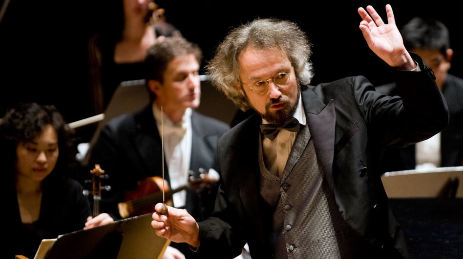 Conductor Carlos Kalmar leads the Oregon Symphony in music inspired by war.