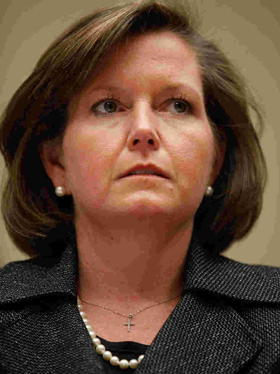 Federal Communications Commissioner Meredith Attwell Baker, shown at a hearing on Capitol Hill in March, is resigning to become a lobbyist for Comcast.