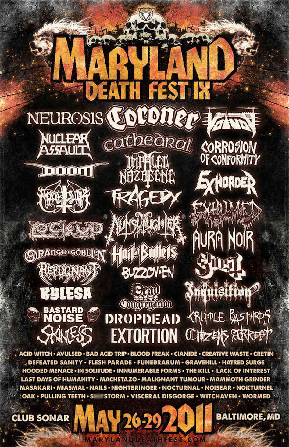 Poster for Maryland Deathfest IX. Poster for Maryland Deathfest IX.