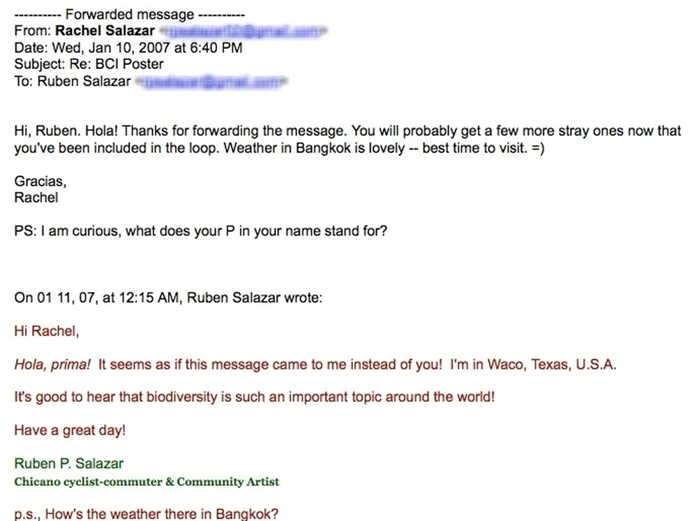 The email exchange that kicked of their relationship.