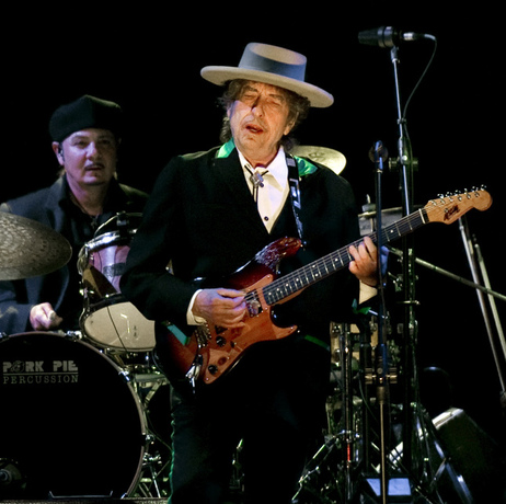 Bob Dylan, during an April 8, 2011 concert in Shanghai. Bob Dylan, during an April 8, 2011 concert in Shanghai.