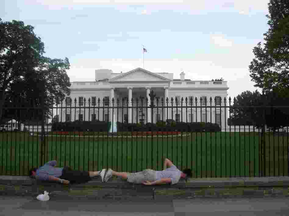 Planking in front of the White House.