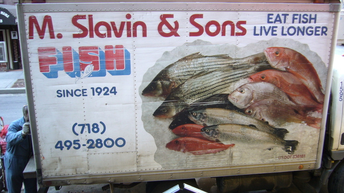 Fish trucks like this one, touting the health benefits of seafood, are ubiquitous in New York.