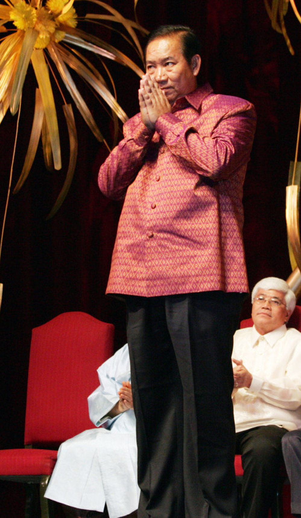 Ek Sonn Chan of Cambodia accepts the 2006 Ramon Magsaysay Award for Government Service, in Manila, Philippines. Chan was cited for his "exemplary rehabilitation of a ruined public utility, bringing safe drinking water to a million people in Cambodia's capital city."
