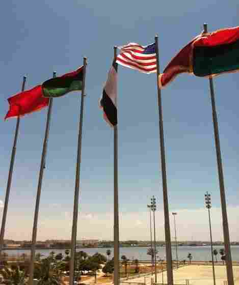 A homemade American flag flies over Benghazi. A homemade American flag flies over Benghazi.